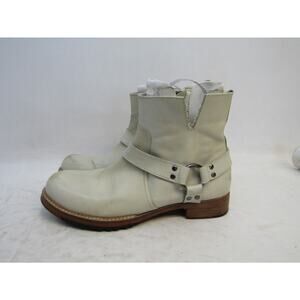 Vintage Foundry Womens Size 11 Ivory Leather Zip Ankle Fashion Boots Bootie